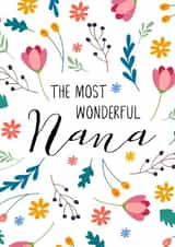 The most wonderful Nana Card - Birthday card/Mother's Day card for Nana created by Lula Bird Designs