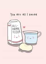 Cute Anniversary Card - Baking Puns - You Are All I Knead created by Little Big Pie