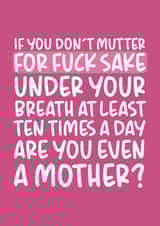 Rude Typography Mothers Day Card - Mum - For Fuck Sake created by Brogan Thomas
