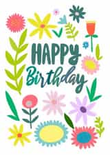 Flowers Happy Birthday created by May Summers-Perkins