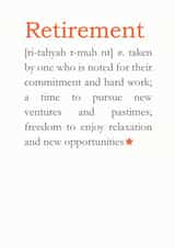Retirement Definition Card created by Bombus