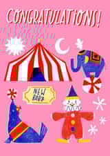 Congratulations New Baby Circus Card  created by Lydia Burton