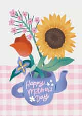Sunflower Flowers in Teapot Mother's Day Card created by Sophie Potter