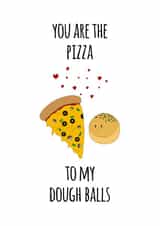 Pizza and Dough Balls Valentine's Card created by Chibi Chi Designs
