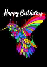 Colourful Humming Bird Birthday Card created by Ms Wearer