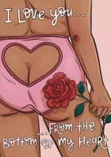 I love you from the bottom of my heart Valentines card created by Tee Ansell Draws