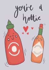 Valentine's Day hot sauce pun card created by Mint and Pickle
