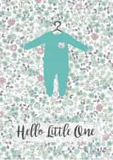Hello Little One new baby boy card created by Bombus