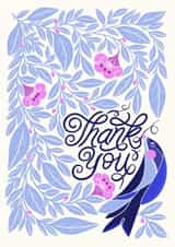 Cheerful bird thank you card created by catantrell