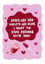 Sync periods funny Galentines day card created by Sophie Kathleen