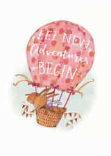 Watercolour Hot Air Balloon Good Luck Card created by Claire Keay