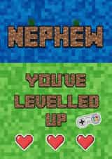 Nephew Birthday Card for Minecraft Fans – Gamer Level Up Design created by Kerrylovescards