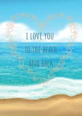 Valentines Day Beach Card created by Sand and Seagull