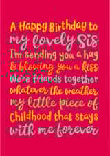 Heartfelt sister birthday card for a lovely Sis created by The Typecast Gallery
