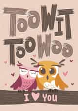 Cute owl themed Valentine's Day card created by Laura Scribbles