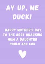 A Northen, funny Mother's day card created by Curly Cards