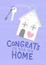 Classic New Home Card - Keychain - Congrats On Your New Home created by Ludicrous Prints