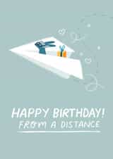 Distanced Birthday Paper Airplane created by Pilea Press