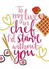Chef Valentine's card created by Lucy Duckham Illustration