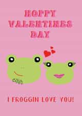 Frog Valentines Card Hoppy Valentines Day Froggin Love you created by Eat Print And Be Merry