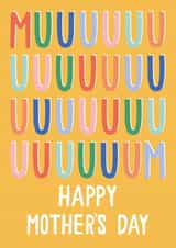 Funny Typography Mothers Day Card - Mum - Muuuuuuuuuuum Happy Mother's Day created by Jessica Harvey