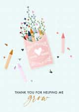 Crayon thank you teacher card created by Make and Tell