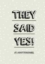 Adoption Card - They Said Yes! created by John Reeves