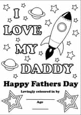 I Love My Daddy colour your own fathers day card created by Thoughtful Gifts