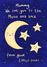 Love you to the Moon and Back Mummy from 3 kids card created by Tilly Bean Loves