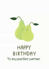funny pear card, funny birthday card for wife/for husband created by TheFishBirdCo