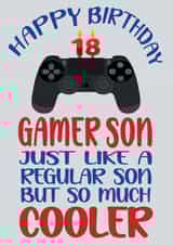 Happy 18th Birthday Cool Gamer Son Card created by ShortRound888