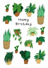 Plant Friends Birthday Card created by Helen Ridley Illustration