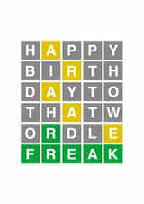 Wordle Freak Birthday Card created by Dean Morris Cards