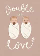 Double the love new baby twins card created by Nicola Scott