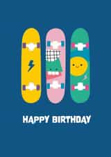 Happy Birthday skateboard card created by frances Wilson
