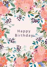 Hedgerow Floral Happy Birthday created by Pink Pen Studio