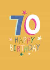 70th Birthday star card created by Pablo and Pickle Studio