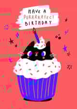 Have A Purrrfect Birthday - Cute Cat Cupcake  created by Natasha Maria