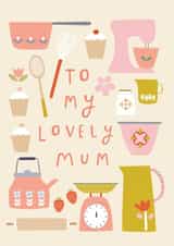 Baking themed mothers day card created by Sally Payne Design