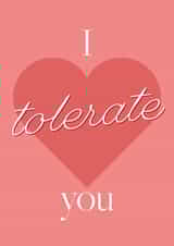 I tolerate you Valentine's Day card created by Moonrise Design Co.