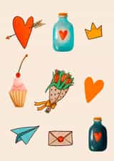 St. Valentine's day greeting card created by Katherine Polyakova