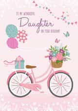 Pretty Bicycle Birthday Card for your daughter created by Tanya Laporte Designs