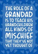 'All Kinds of Mischief' Cute Birthday Card for Grandad  created by Brogan Thomas