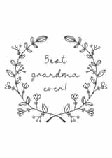 Pretty Mothers Day Card - Grandma - Foliage - Best Grandma Ever created by Audrey & Coco