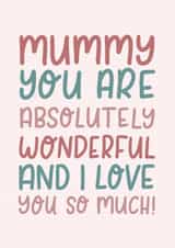 Wonderful Mummy mother's day card created by The Lettering Tree