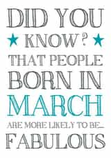 Classic Birthday Card - March Birthday - Stars created by Hello Fridays Studio