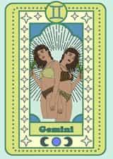 GEMINI BIRTHDAY CARD created by Emily Nash