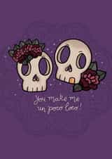 Tattoo Mexicana Skull Couple Card Un Poco Loco created by Hannah ~ Pops Prints Co.