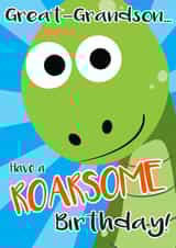 Have a roarsome birthday, Great-Grandson created by Vivid Frog Design 