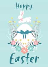 Cute Easter bunny. Hoppy Easter. Easter card created by Natalia Blyzen
